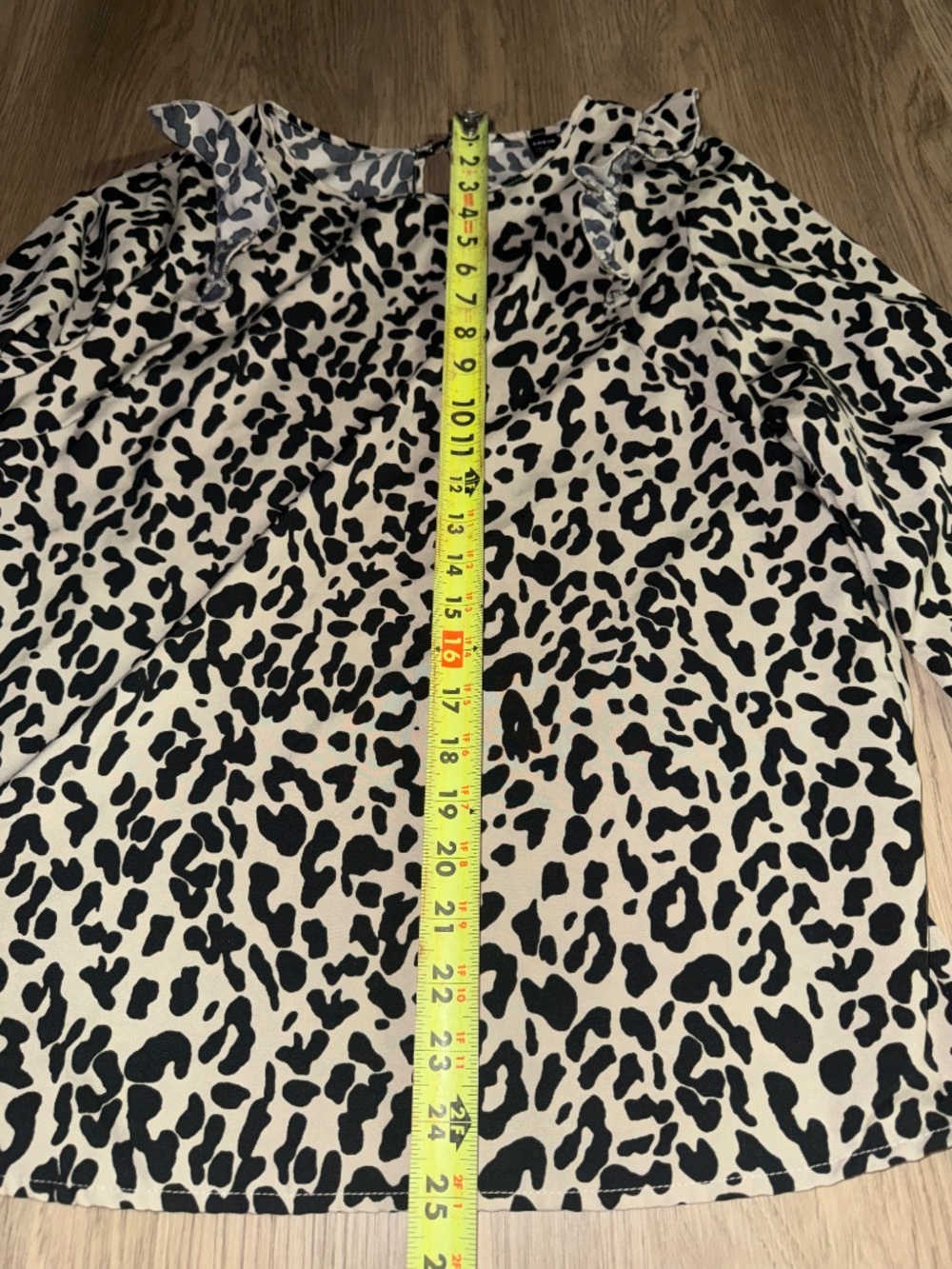 Leopard Print Blouse | Ruffle Detail | Chic Neutral Animal Print - Picture 7 of 7